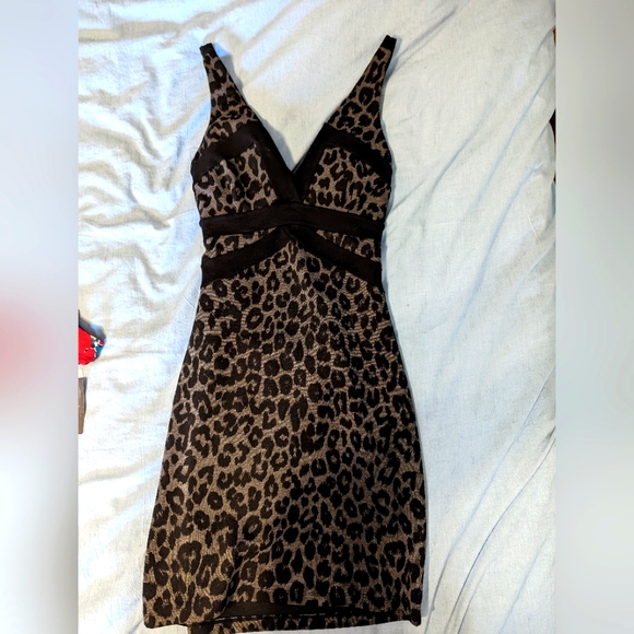 Moda International Cheetah Print Mini Dress - Picture 1 of 6